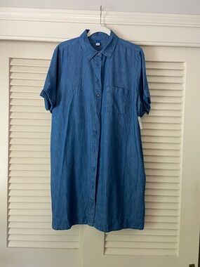 Old Navy Light Blue Denim Shirt Dress